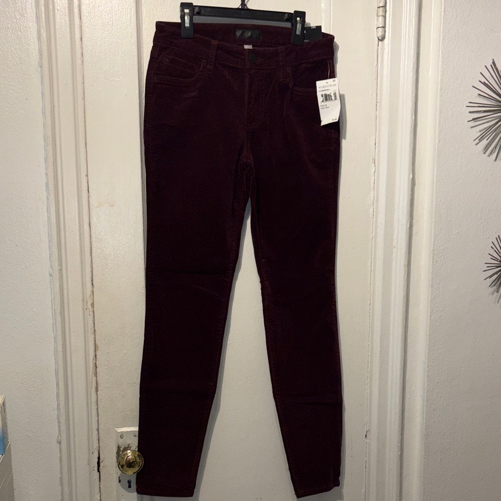 Kut from the Kloth Skinny Corduroy Jeans in Burgundy